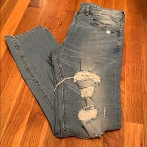 H&M distressed denim, rips on legs